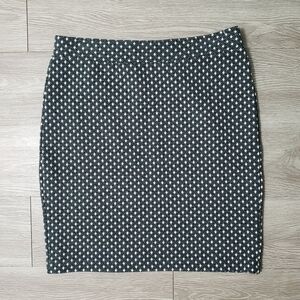 LOFT grey & white textured stretch pencil skirt size Small office career Fall